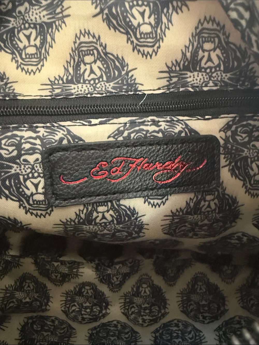 NWT Ed Hardy Skull & Rose Fringe Hobo